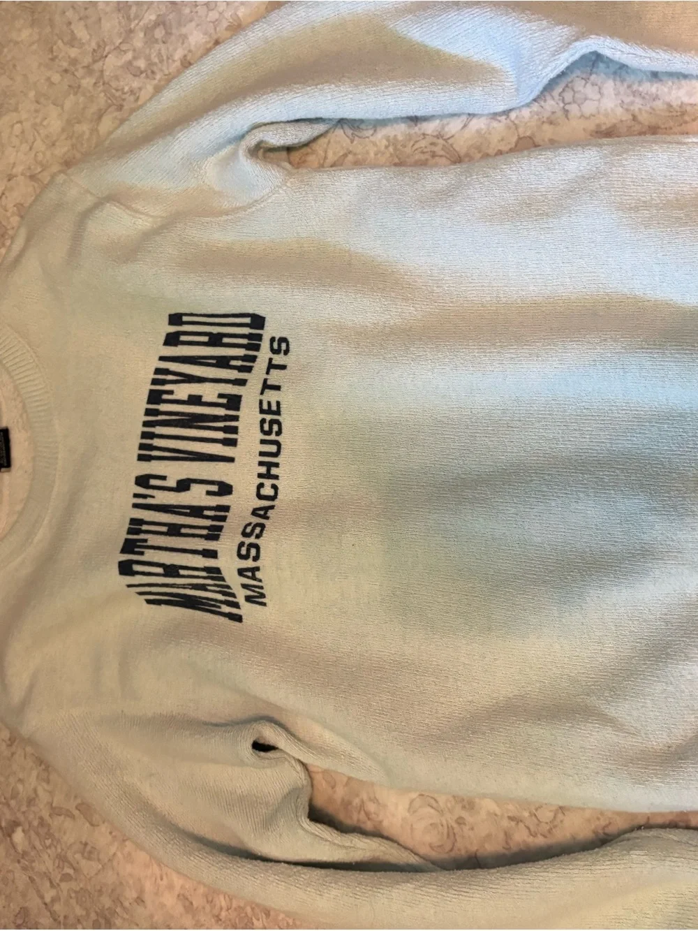 Martha’s Vineyard Crewneck Sweater - light blue with navy Logo